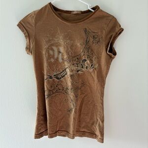 Forever 21 Brown Graphic Short Sleeve Tee